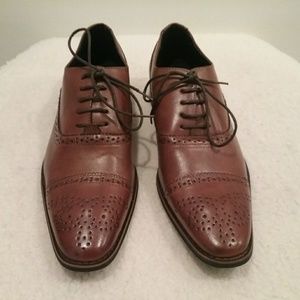 Men's Brogue Cap Toe Oxford Dress Shoes - Size 8